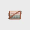Borsa Teen Triomphe in tessuto a righe e pelle di vitello