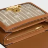 Borsa Teen Triomphe in tessuto con motivo Triomphe su tutta la superficie e pelle di vitello Borsa Teen Triomphe in tessuto con motivo Triomphe su tutta la superficie e pelle di vitello