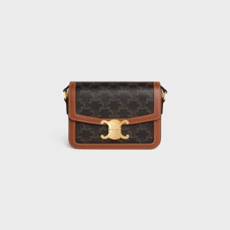 Borsa Teen Triomphe in Triomphe Canvas e pelle di vitello
