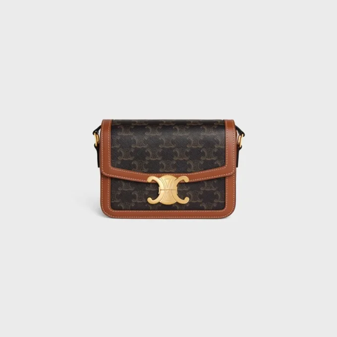 Borsa Teen Triomphe in Triomphe Canvas e pelle di vitello Borsa Teen Triomphe in Triomphe Canvas e pelle di vitello
