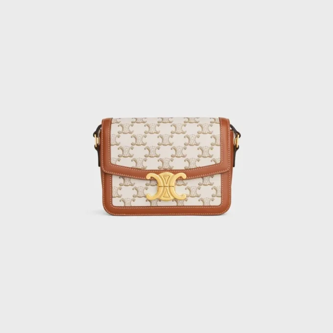 Borsa Teen Triomphe in Triomphe Canvas e pelle di vitello Borsa Teen Triomphe in Triomphe Canvas e pelle di vitello