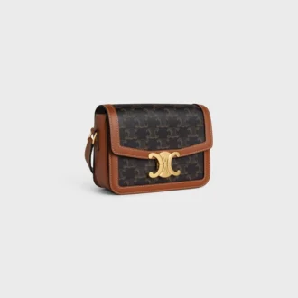 Borsa Teen Triomphe in Triomphe Canvas e pelle di vitello