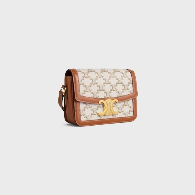 Borsa Teen Triomphe in Triomphe Canvas e pelle di vitello Borsa Teen Triomphe in Triomphe Canvas e pelle di vitello