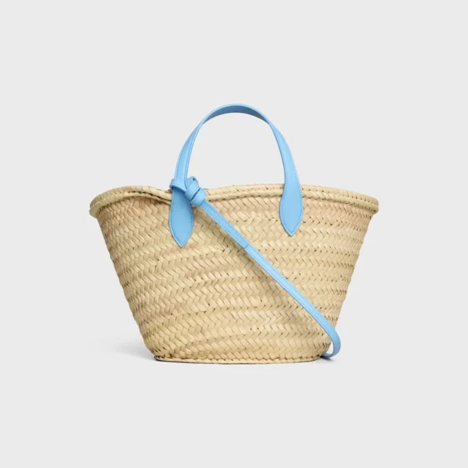 Borsa Teen Triomphe Panier in foglie di palma e pelle di vitello Borsa Teen Triomphe Panier in foglie di palma e pelle di vitello