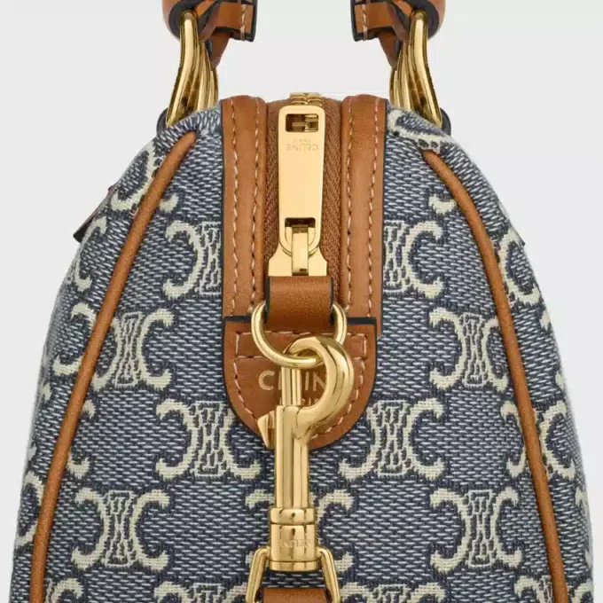Boston piccola in jacquard Triomphe e pelle di vitello Boston piccola in jacquard Triomphe e pelle di vitello