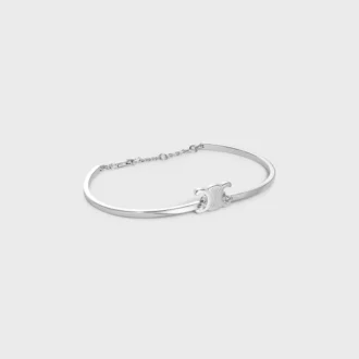 Bracciale articolato Triomphe in ottone con finitura in rodio