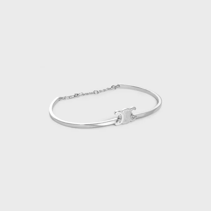 Bracciale articolato Triomphe in ottone con finitura in rodio Bracciale articolato Triomphe in ottone con finitura in rodio