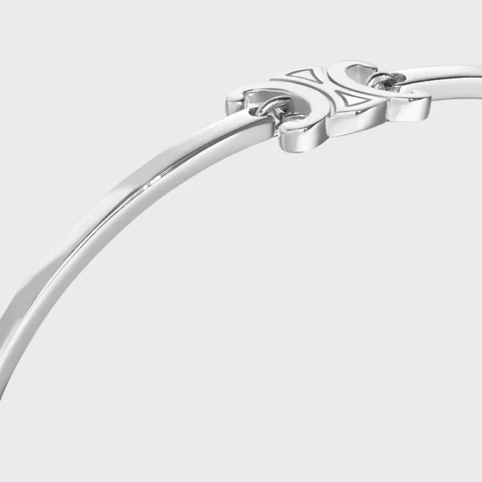 Bracciale articolato Triomphe in ottone con finitura in rodio Bracciale articolato Triomphe in ottone con finitura in rodio