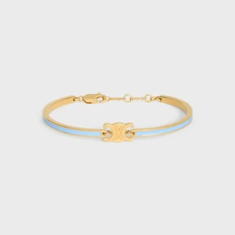 Bracciale articolato Triomphe in smalto e ottone con finitura dorata