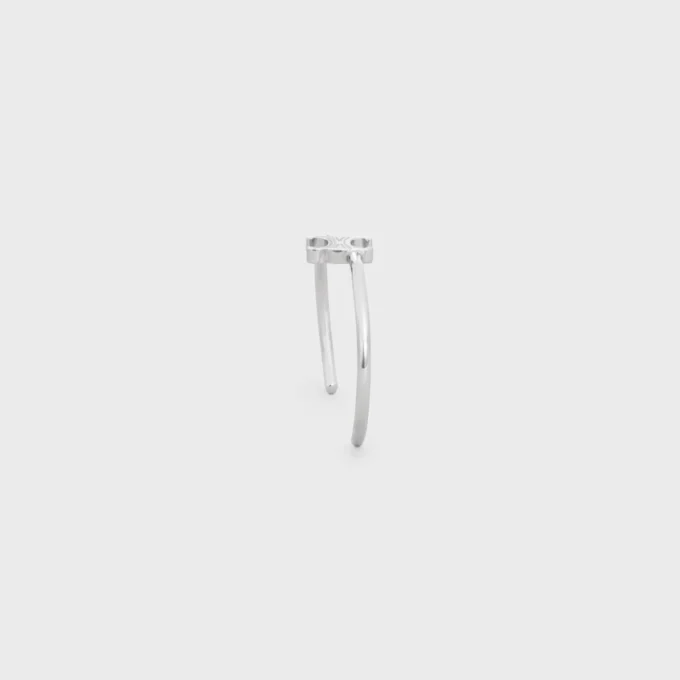 Bracciale asimmetrico Triomphe in ottone con finitura in rodio Bracciale asimmetrico Triomphe in ottone con finitura in rodio