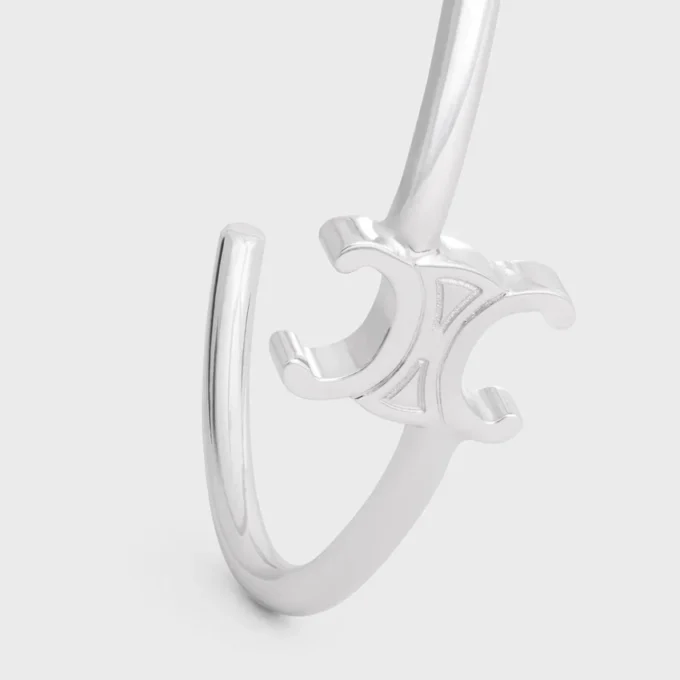 Bracciale asimmetrico Triomphe in ottone con finitura in rodio Bracciale asimmetrico Triomphe in ottone con finitura in rodio