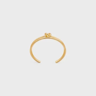 Bracciale doppio a nodo in ottone con finitura dorata