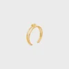 Bracciale doppio a nodo in ottone con finitura dorata