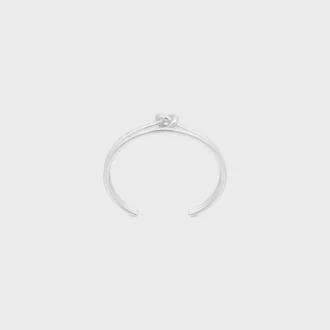 Bracciale doppio con nodo in ottone con finitura in rodio