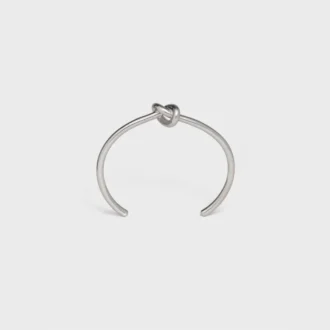 Bracciale Knot extra-sottile in ottone con finitura in rodio