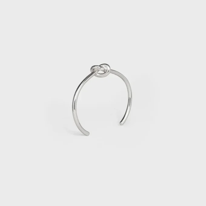 Bracciale Knot extra-sottile in ottone con finitura in rodio Bracciale Knot extra-sottile in ottone con finitura in rodio