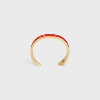 Bracciale rigido CELINE Ribbon Small in smalto e ottone con finitura dorata