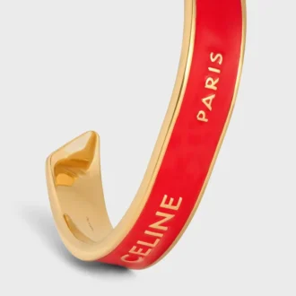 Bracciale rigido CELINE Ribbon Small in smalto e ottone con finitura dorata