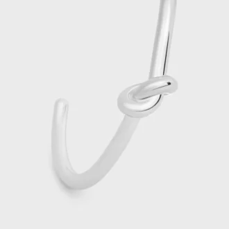 Bracciale rigido Knot in ottone con finitura in rodio
