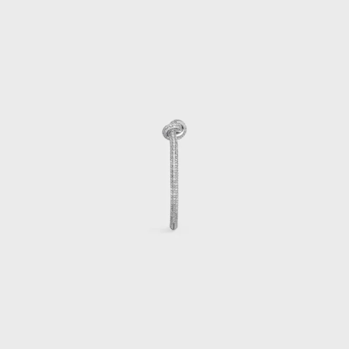 Bracciale rigido Knot Sparkle in strass e ottone con finitura in rodio Bracciale rigido Knot Sparkle in strass e ottone con finitura in rodio