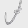 Bracciale rigido Knot Sparkle in strass e ottone con finitura in rodio Bracciale rigido Knot Sparkle in strass e ottone con finitura in rodio