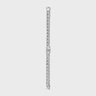 Bracciale Triomphe Gourmette in ottone con finitura in rodio
