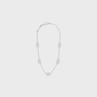 Bracciale Triomphe Mini Triomphe in ottone con finitura al rodio