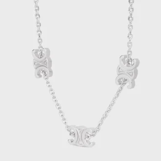 Bracciale Triomphe Mini Triomphe in ottone con finitura al rodio