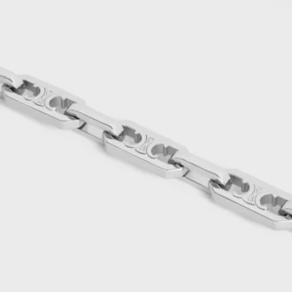 Bracciale Triomphe Small Octagon in ottone con finitura al rodio