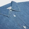 Camicia a maniche corte in denim di cotone