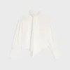 Camicia corta con collo alla lavallière in twill di seta Camicia corta con collo alla lavallière in twill di seta