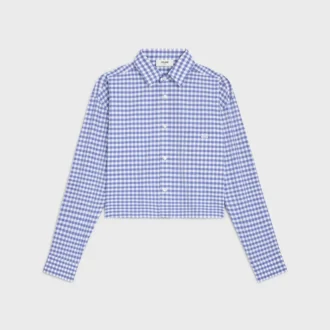 Camicia corta in cotone Vichy