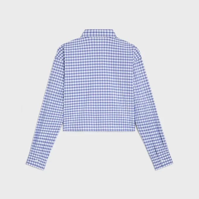 Camicia corta in cotone Vichy