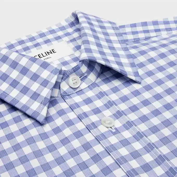 Camicia corta in cotone Vichy
