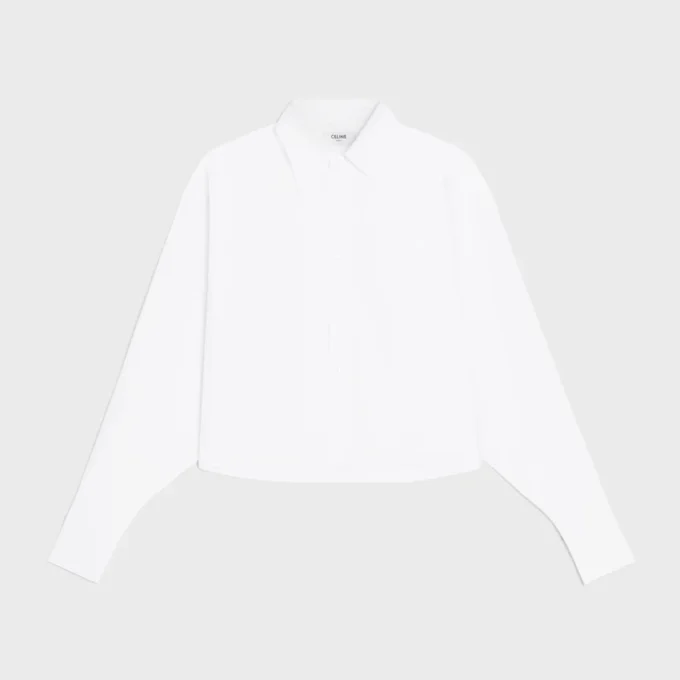 Camicia corta in popeline di cotone