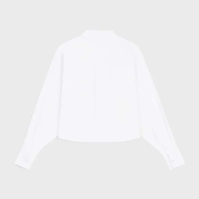 Camicia corta in popeline di cotone