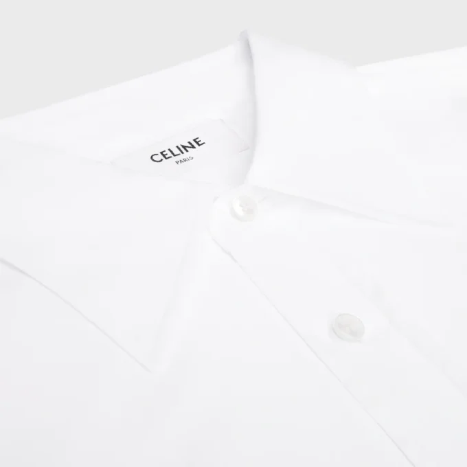 Camicia corta in popeline di cotone