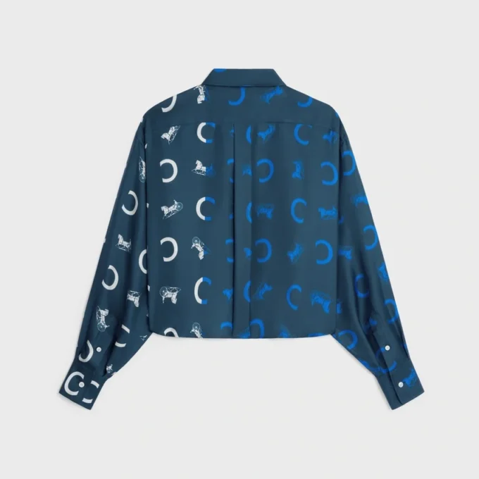 Camicia corta in twill di seta