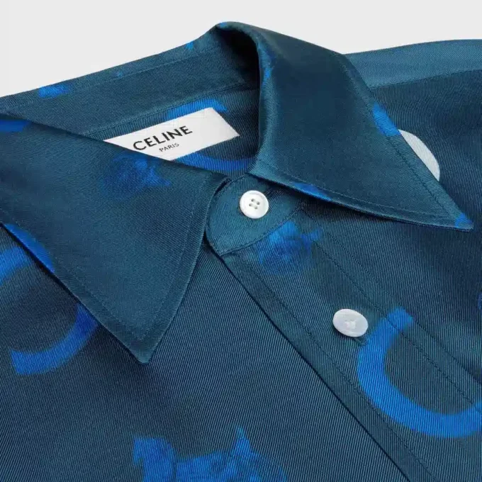 Camicia corta in twill di seta