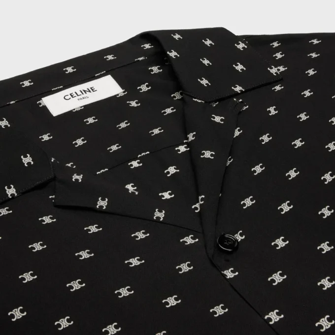Camicia da bowling in viscosa con stampa Micro Triomphe