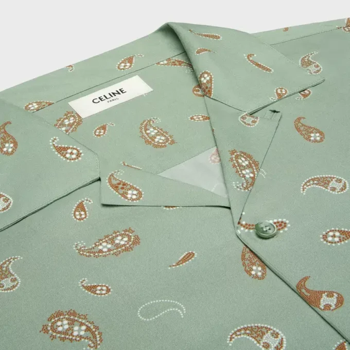 Camicia da bowling in viscosa con stampa Paisley Camicia da bowling in viscosa con stampa Paisley