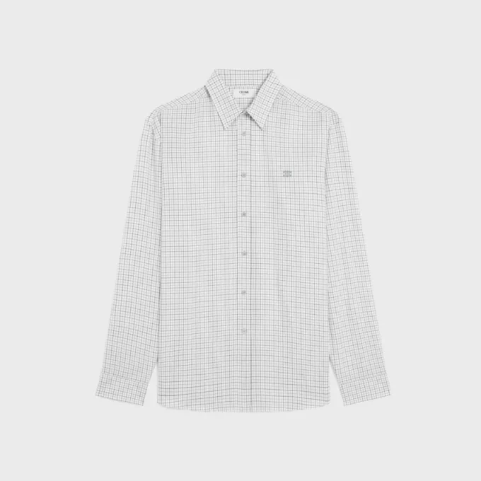 Camicia dal taglio morbido in twill di cotone a quadri Camicia dal taglio morbido in twill di cotone a quadri