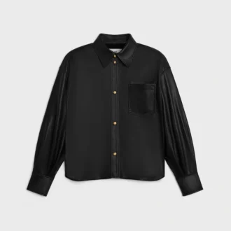 Camicia in morbida pelle di agnello