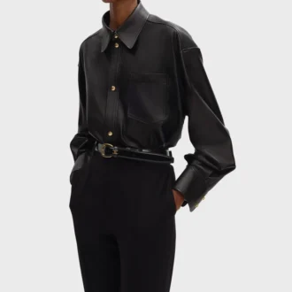 Camicia in morbida pelle di agnello