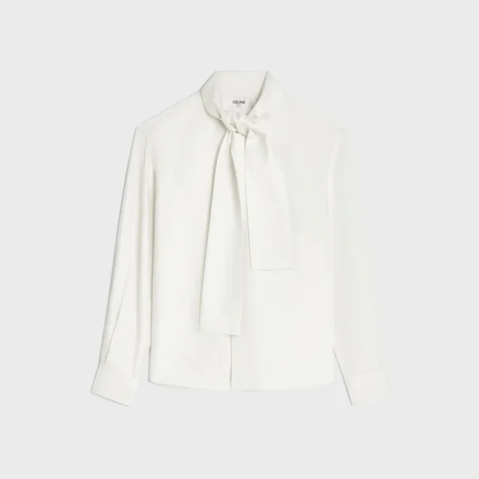 Camicia Lavallière in twill di seta Camicia Lavallière in twill di seta