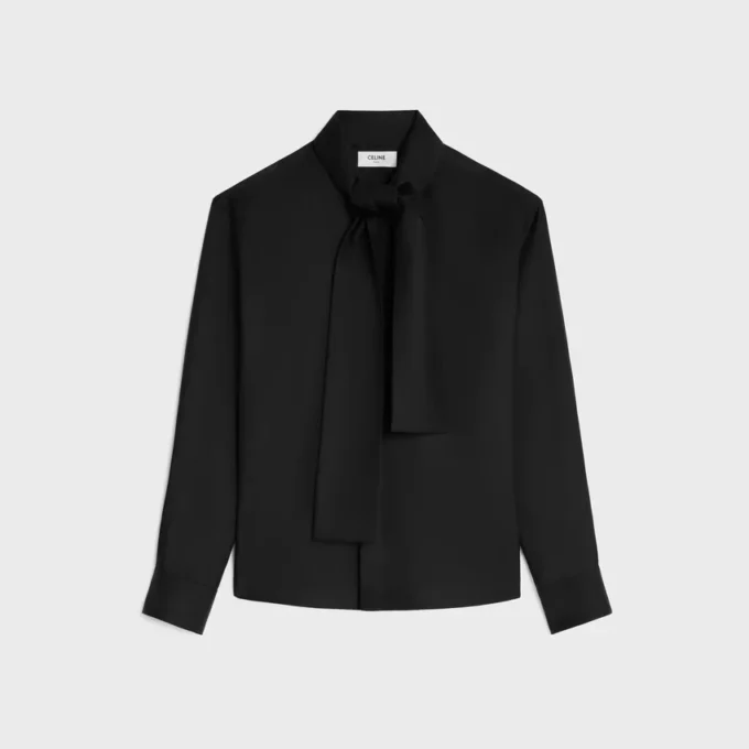 Camicia Lavallière in twill di seta Camicia Lavallière in twill di seta