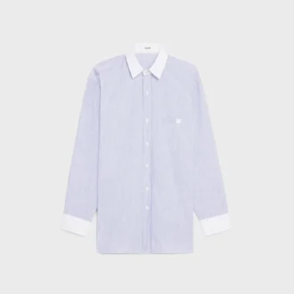 Camicia oversize in cotone chambray a righe