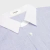 Camicia oversize in cotone chambray a righe