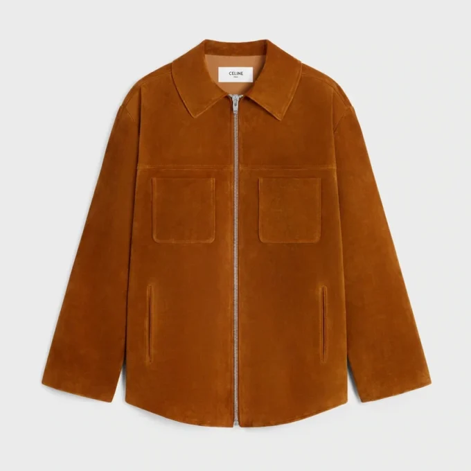 Camicia oversize in pelle scamosciata Camicia oversize in pelle scamosciata