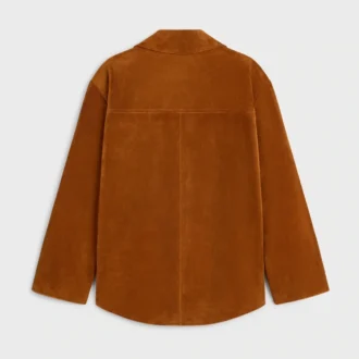 Camicia oversize in pelle scamosciata